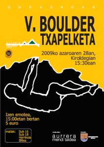 V.Ondarroako Boulder Txapelketako kartela